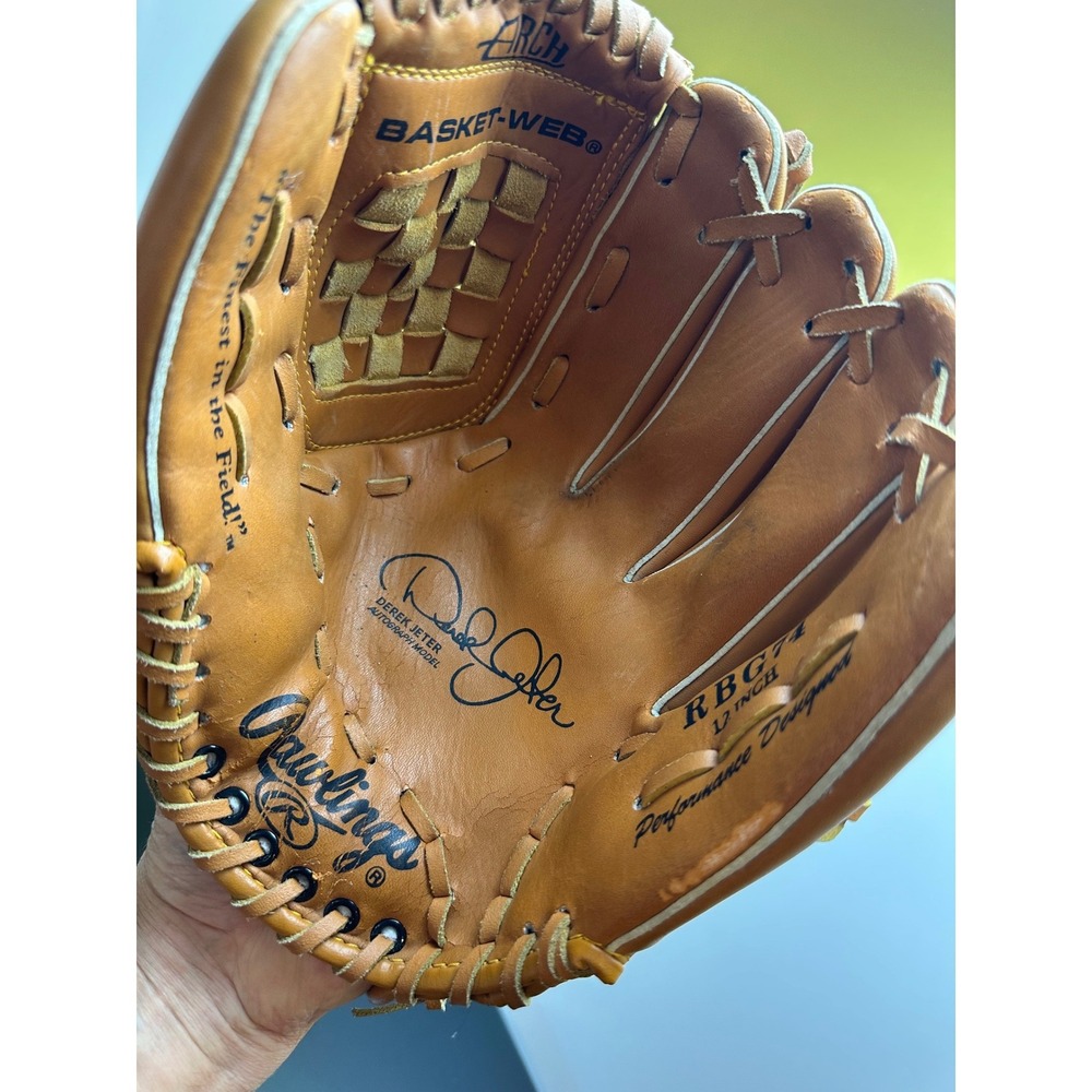 Rawlings RGB74 12" Derek Jeter Autograph Extended 3 Finger Palm Padding RHT - Picture 4 of 10